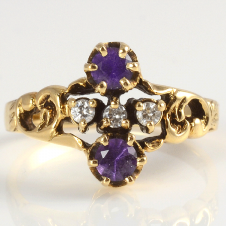 Victorian Amethyst and Diamond Ring